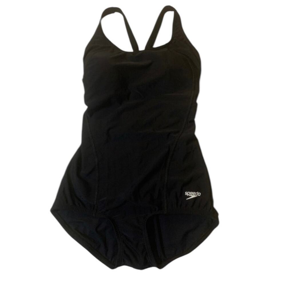Speedo Razorback One Piece Swim Suit Black Size 6 Powerflex
